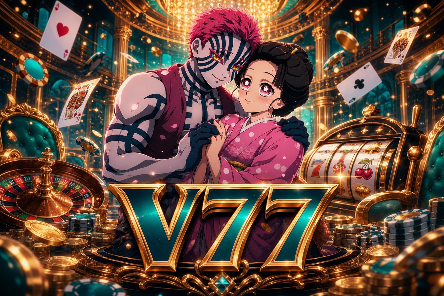 Tampilan antarmuka Fortune Gems 2 di V77 dengan gulungan permata berwarna